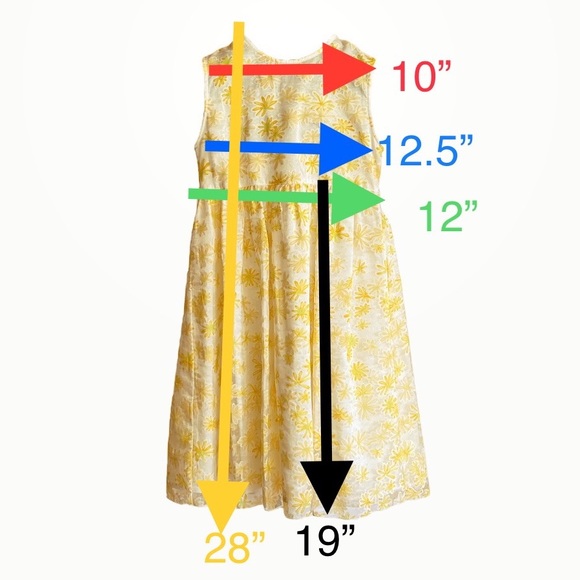 Beautiful Yellow White Daisy Vintage Dress Kids Graffiti Size 116 cm/6 yo NWOT - Picture 7 of 7